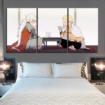 

Home Wall Art Prints Pictures Modular Poster 3 Panel Naruto Jiraiya And Uzumaki Painting On Canvas Living Room Decor Framed
