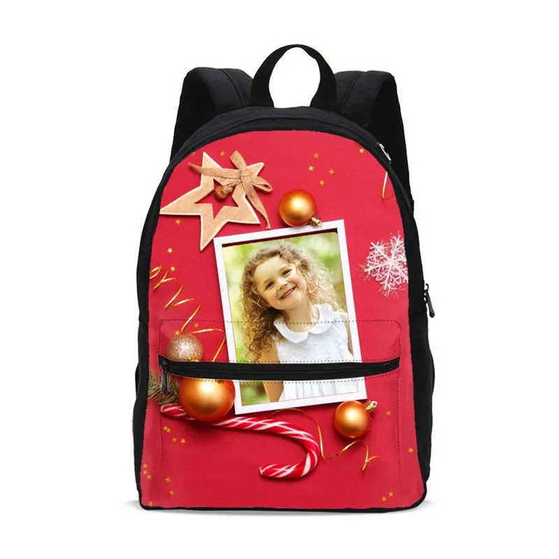 

Canvas Backpacks For Girls Boys Cute Angel Christmas Gifts Customized 3D Printing School Bag Kids Bookbag Rugzak Mochila Escolar