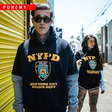 NYPD Забавный принт мужские толстовки пэчворк с капюшоном топы уличная одежда толстовки в стиле хип-хоп Swag Track флисовые трендовые парные мужские толстовки