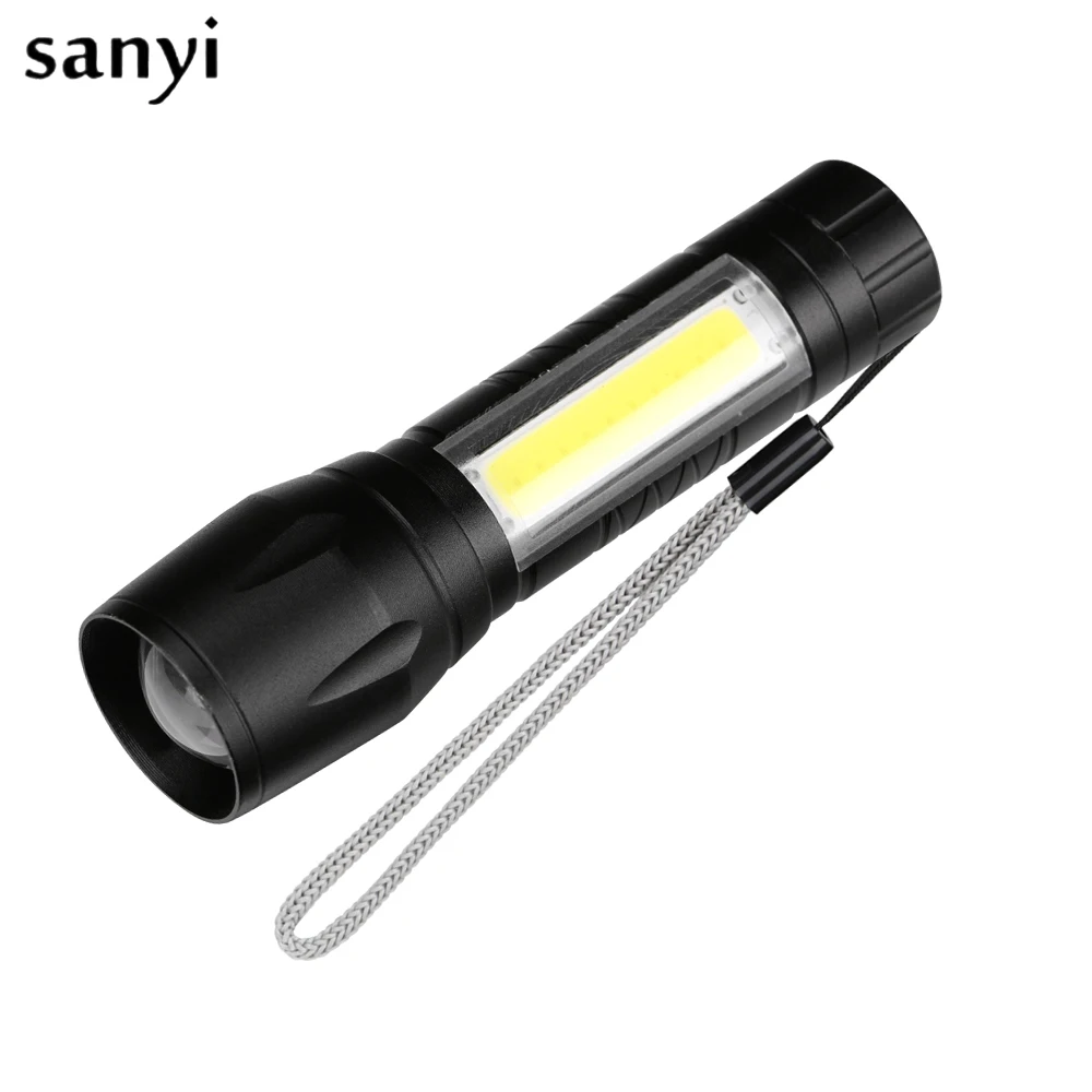 

Aluminum alloy XPE LED+1*COB LED Flashlight Torch Lanterna Powered by AA Battery 4 Lighting Modes Tactical Lamp