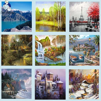 

JOY SUNDAY diamond painting 5D 3D DIY nine kinds of the same style landscape painting diamond painting home wall decoration 8