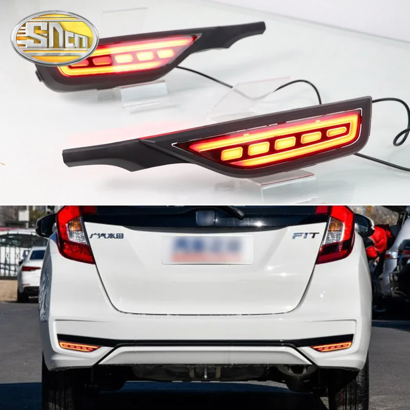 

2PCS For Honda Fit Jazz 2018 2019 12V Car LED Rear Fog Lamp Rear Bumper Light Brake Light Flowing Turn Signal Reflector