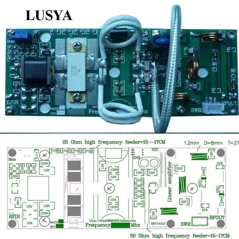 Lusya 100 Вт FM VHF 80 МГц 170 РЧ усилитель мощности Плата усилителя DIY наборы для Ham радио C4