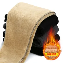 Размера плюс 3XL 4XL 5XL 6XL 7XL 8XL может 140 кг Для мужчин одежда зимнее платье впитывает пот и Штаны полной длины теплая подкладка из шерсти Штаны 80