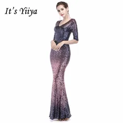 Es Yiiya Vestidos de Noche con Lentejuelas hasta el Suelo con Cuello en V Trompeta Vestidos de Fiesta con Cremallera Espalda Media Manga Sirena Vestido de Fiesta C171 Es Yiiya Vestidos de Noche con Lentejuelas hasta el Suelo con Cuello en V Trompeta Vestidos de Fiesta con Cremallera Espalda Media Manga Sirena Vestido de Fiesta C171
