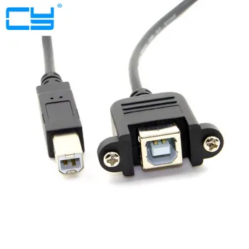 

0.3M/1ft USB 2.0 Type B Male to Female M/F EXTENSION Data Cable Panel Mount For Printer Cable 30CM with Screw hole