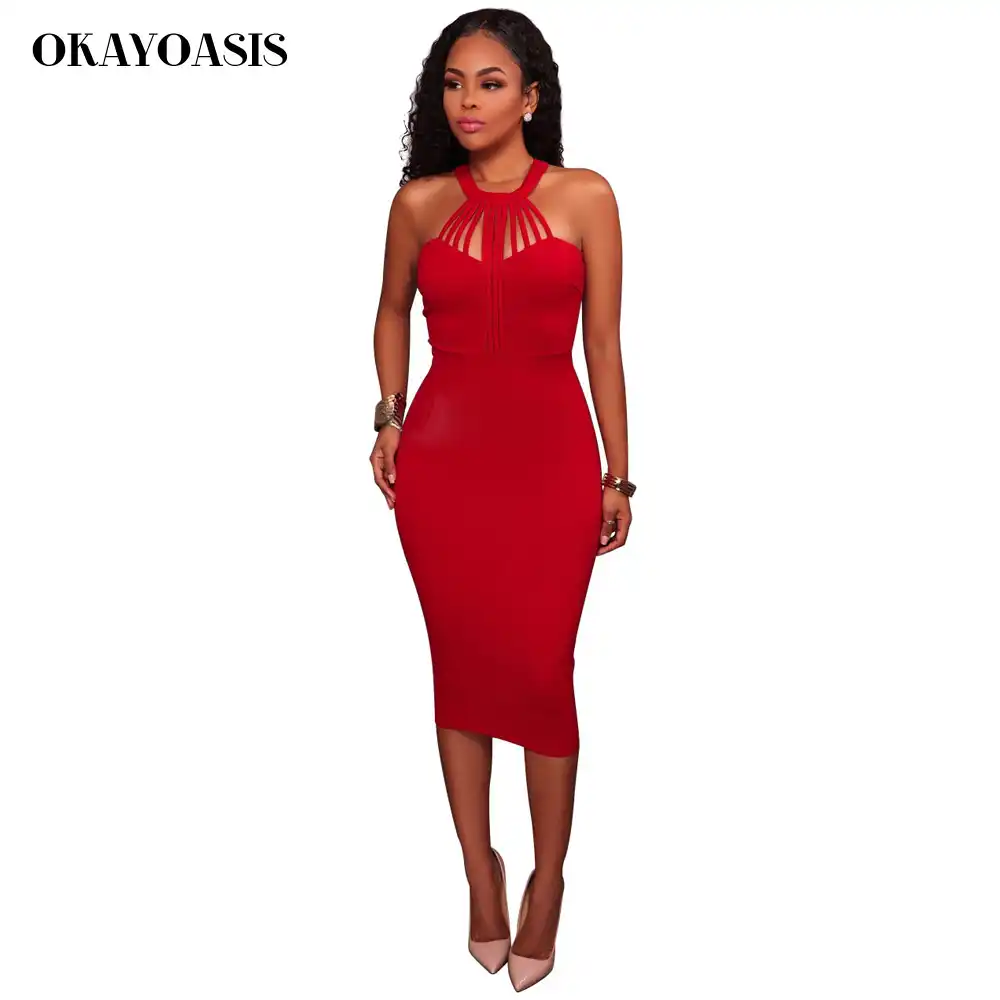 sexy red dinner dress