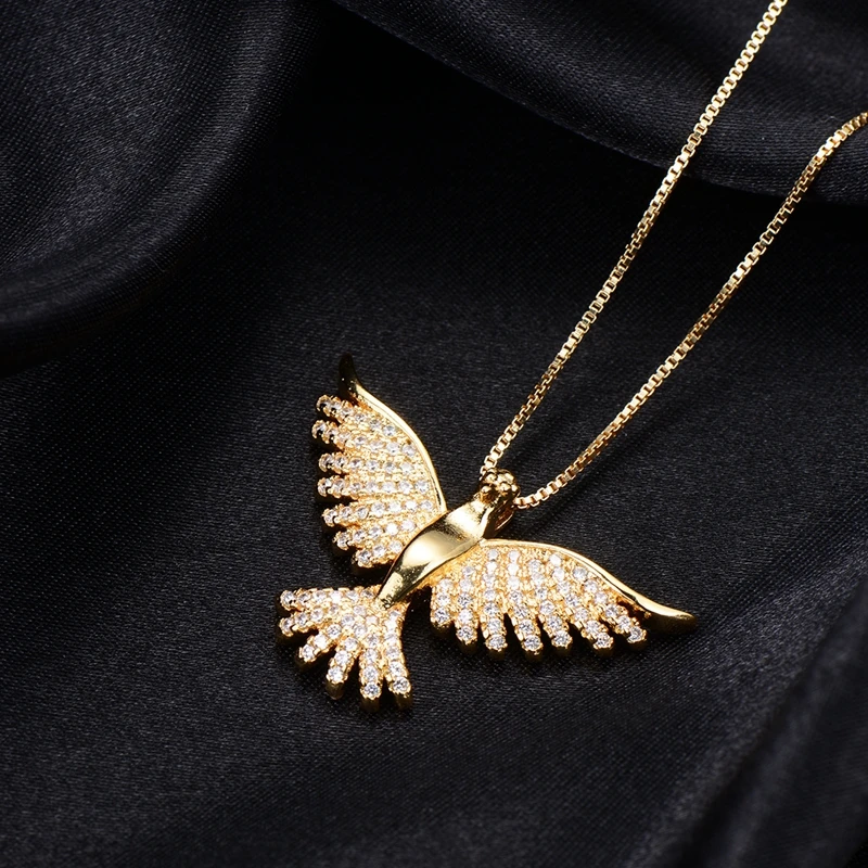 Gold Color Animal Pendant Necklace Paved Cubic Zirconia Stone Eagle Choker Necklace For Women Fashion Jewelry female accessories