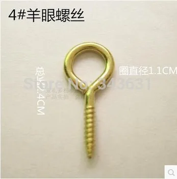 

200pcs/lot high quality 4# Eye Pins Hooks wood Screw Eyelets 10.5* 24*2.5