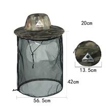 Камуфляжная шляпа, защищающая от насекомых, москитная сетка, шляпа с защитой от ультрафиолета, рыбак, пчеловод, Рыболовная Шапка