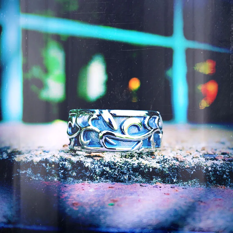 Beier Cheap Man's Jewelry Stainless Steel Gothic Flower Simple Pattern Ring For Man BR8-151