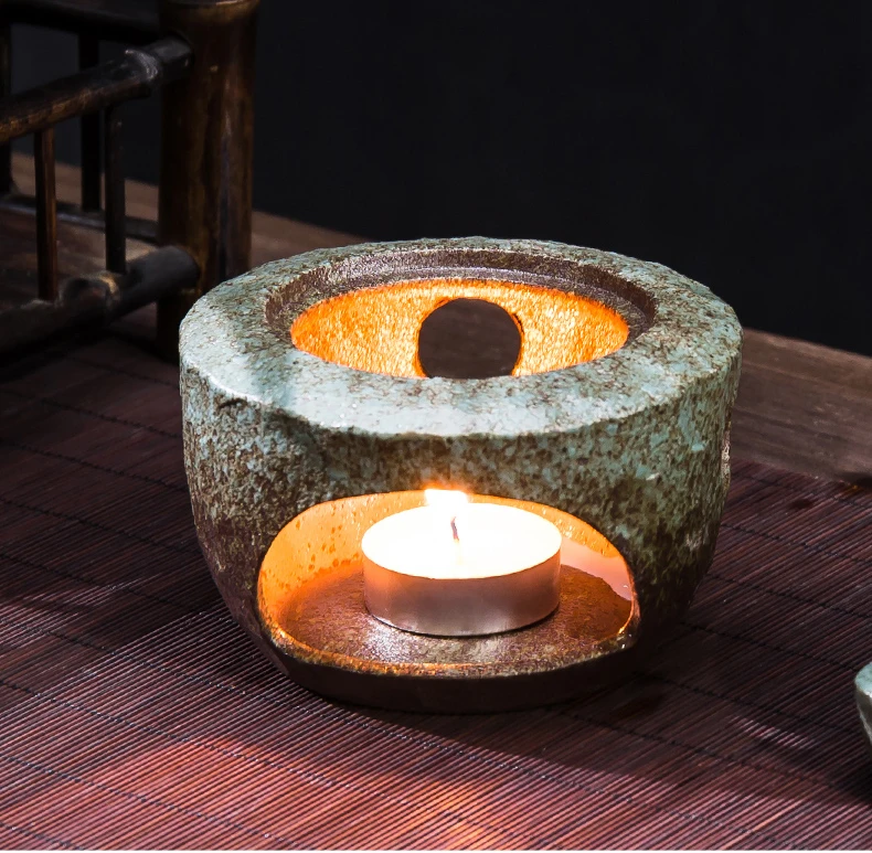 Винтажная теплая чайная кофейная плита керамическая грубая керамика база чайный горшок нагреватель свеча Отопление чайная церемония Аксессуары декор
