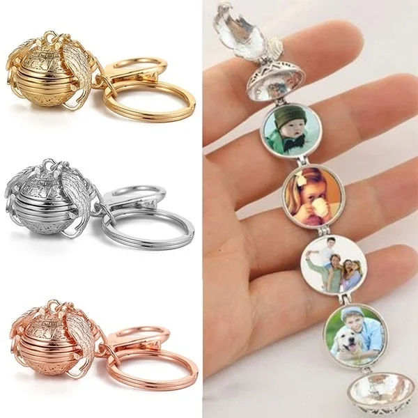 

Open Photo Keychain Wings Keychain Multi-layer Photo To Open The Item Box Aromatherapy
