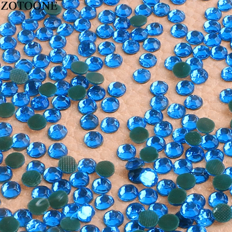 Стразы ZOTOONE с плоской задней частью аппликации для платьев сделай сам синие