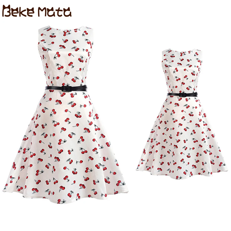 

Mother Daughter Dresses Mommy And Me Clothes Sleeve Flower Print Family Look Mom Daughter Princess Dress Family Matching Outfit