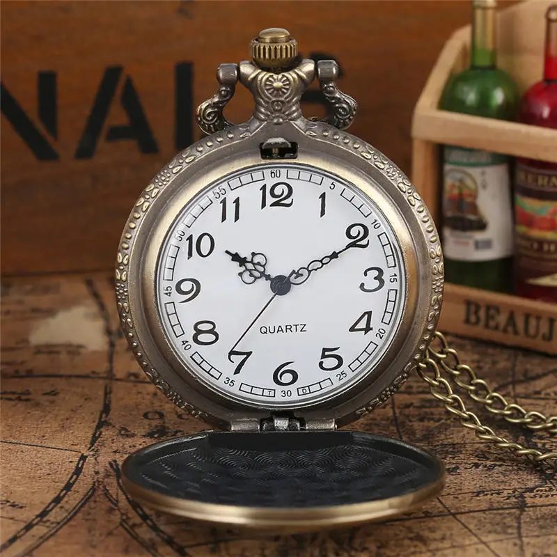 YISUYA Metal Coins Art Embossing Quartz Pocket Watch Russian Collectible Coins Pendant Watches Chain Gift reloj 3