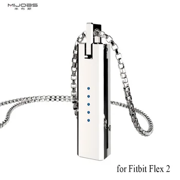 

Mijobs Metal Moonlight Treasure Box Pendant Cases for fibit flex 2 smartband with Stainless Steel Material and necklace