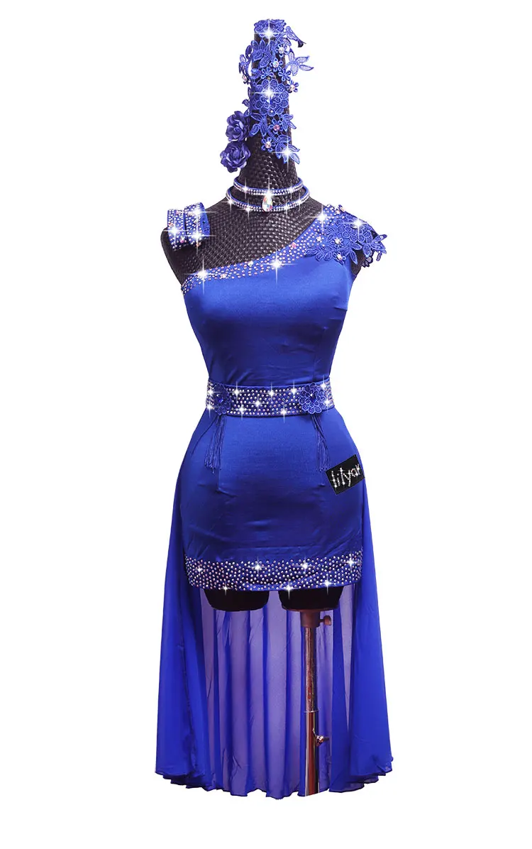 

2019 New Sparkly Rhinestones Competition Women Latin Dance Dress Cha Cha/rumba/samba/latina Dresses For Dancing