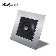 Металлический евро ТВ порт адрель 86*86 мм 110 V-240 V AC серебристая металлическая панель ТВ Розетка с когтями круглая задняя часть