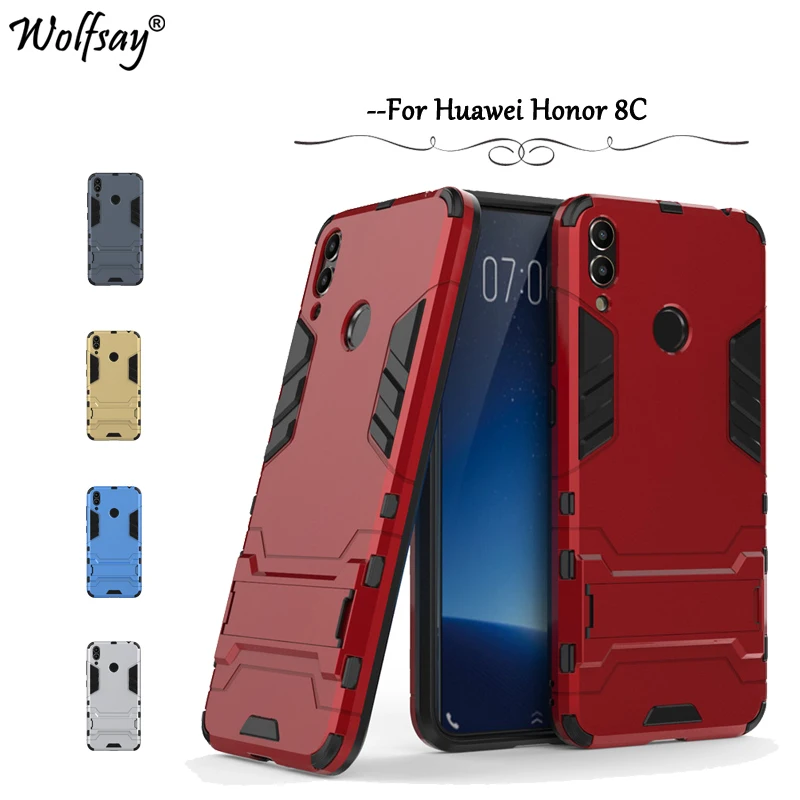 Чехол для Huawei Honor 8C противоударный резиновый ЖЕСТКИЙ чехол-накладка из