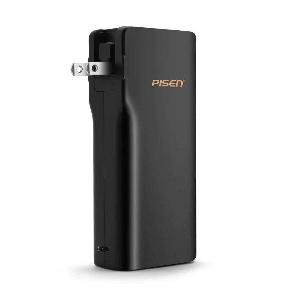 PISEN Мощность банк Портативный Смарт USB Зарядное устройство 10000mAh 2 в 1 AC штекер