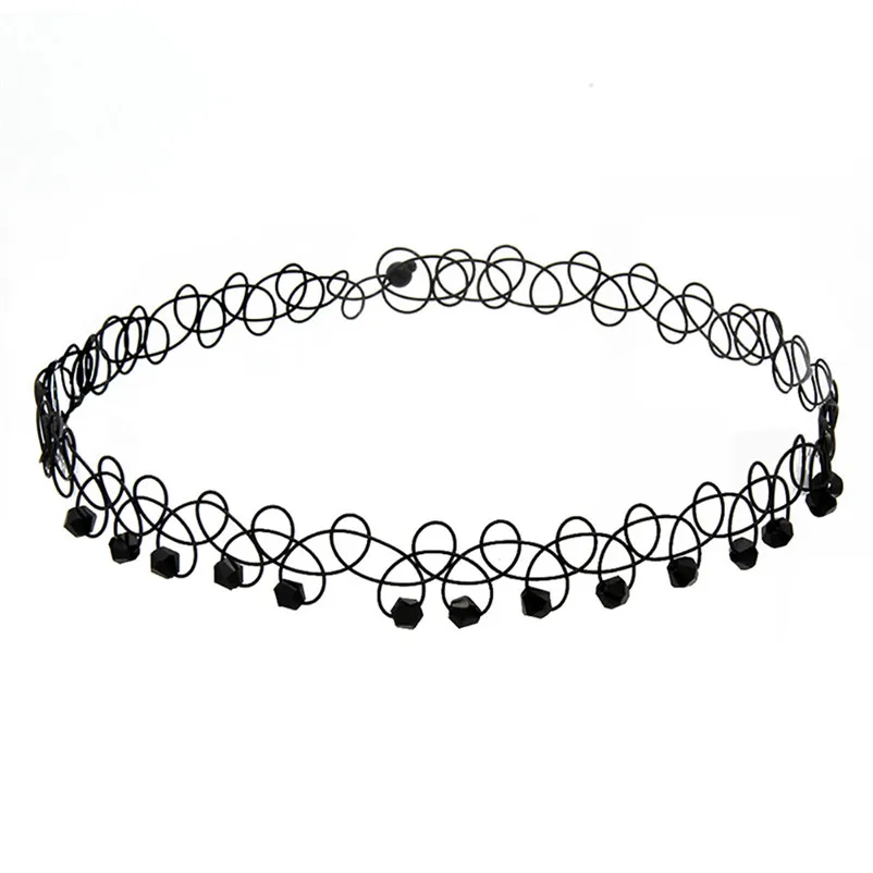 NEW Fashion Choker Necklace Set Stretch Velvet Classic Gothic Tattoo Lace Choker Elegant Jewelry Collier ras de cou A24#N (3)