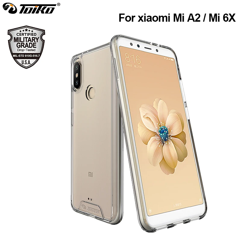 

TOIKO Chiron Transparent PC TPU Hybrid Armor Case for xiaomi Mi A2 6X Shockproof Protective Bumper Cover Phone Accessories Shell