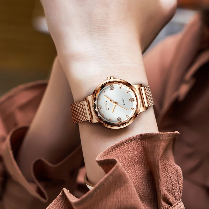 

CIVO Simple Diamond Women Watch Waterproof Mesh WristWatch Watches Quartz Ladies Wristwatches Gift For Wife Analogue Clock