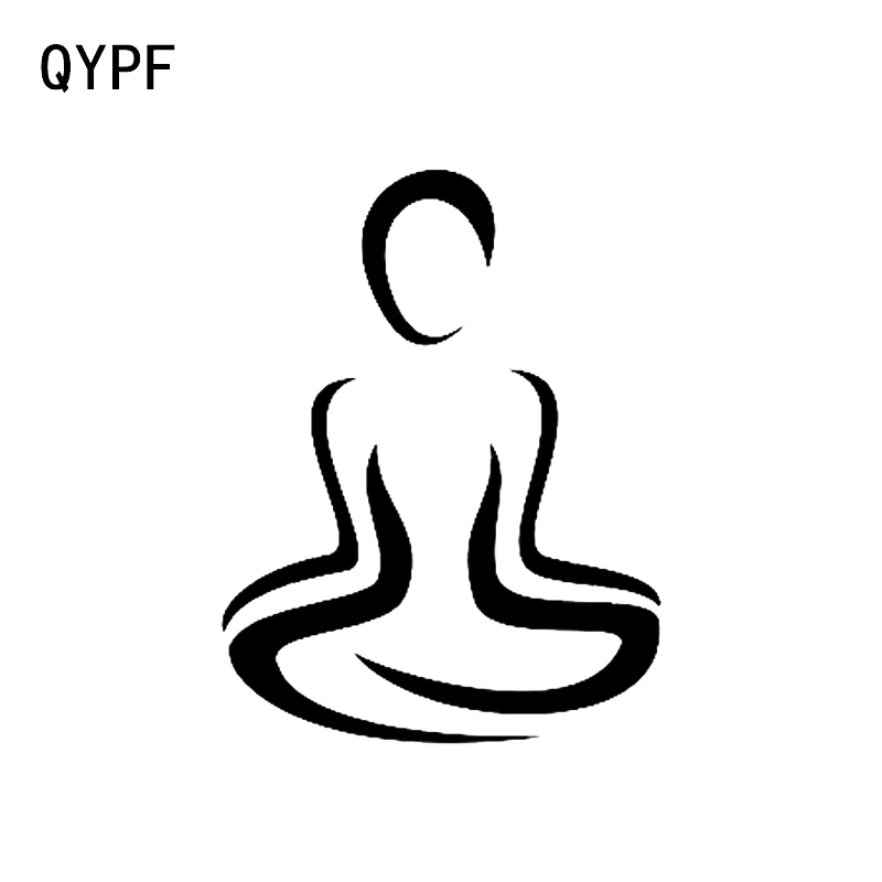 

QYPF 11.1*14.5 Yoga Meditation Aerobic Exercise Decor Car Sticker Movement Silhouette Vinyl Graphic C16-1907
