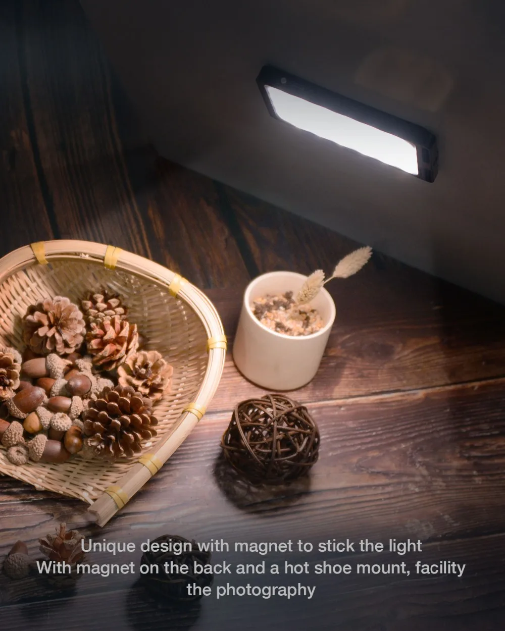  Moman Mini 4.5 Inch On-Camera LED Video Light with Magnetic Back Bi-Color 3000K-6500K CRI96+ Filmin