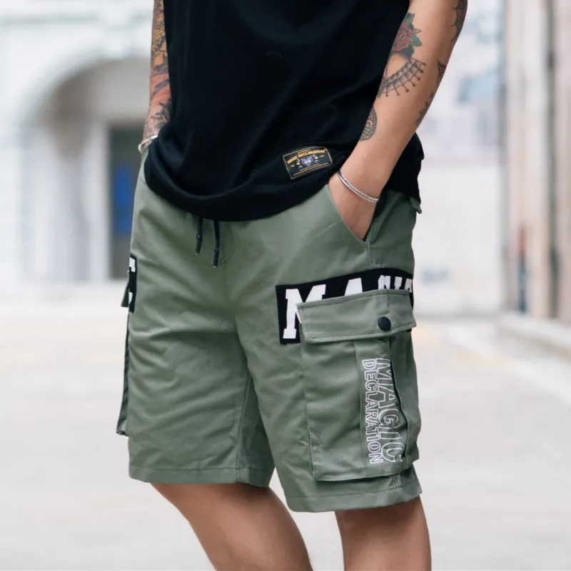 Мужские повседневные шорты оригинальные мужские уличные модные свободные прямые хип-хоп многокарманные Пятиточечные шорты брюки пляжные брюки мужские