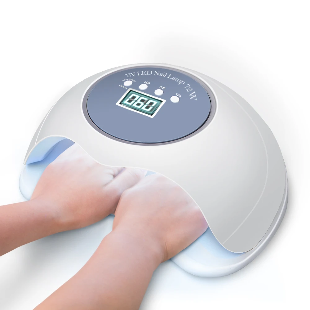 

2 Hand 72W Ice Lamp For Nails 10S/30S/60S/99S Timer UV LED Gel Light Lamp Nail Art Manicure Machine Dryer For Nails
