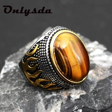 Onlysda ретро древний Ближний Восток Арабский стиль камень титановая сталь кольцо ювелирные изделия для мужчин вечерние подарки Прямая OSR110