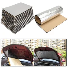 12pcs 5mm Car Firewall Sound Deadener Heat Insulation Deadening Mat Pads Door Hood Fiberglass Rubber Sponge Tri-layer 50*30cm