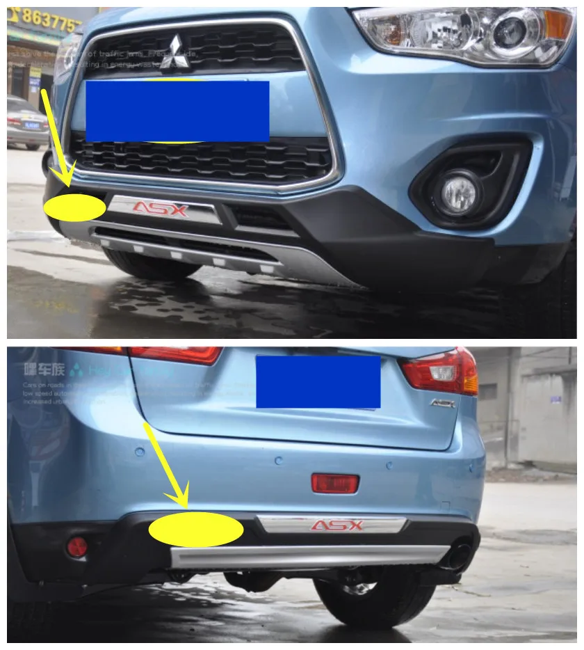 

For Mitsubishi ASX 2013.2014.2015.2016 BUMPER GUARD ( Front+Rear ) ISO9001 High Quality Luxury Style Auto BUMPER Plate