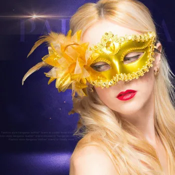 Masquerade Sexy Diamond Venetian Mask Venice Feather Flower Wedding Carnival Party Performance Purple Costume Sex Lady Mask