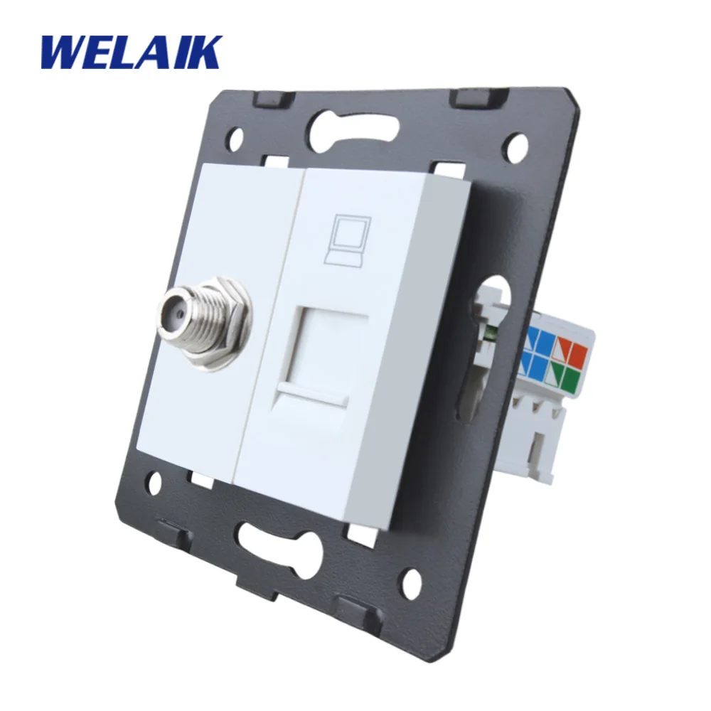 WELAIK EU Standard satellite and computer Socket DIY Parts