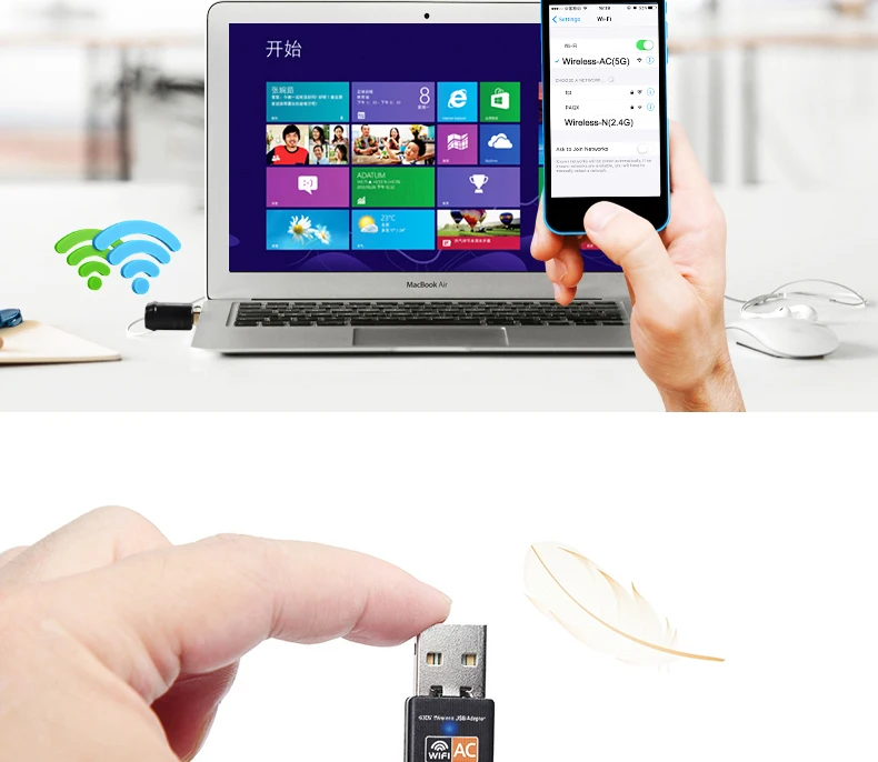 USB Wifi адаптер 600 Мбит/с Беспроводная Wi Fi антенна AC 2,4G/5G Ethernet Сетевая карта двухдиапазонный Wi-Fi приемник 802.11a/g/n/ac для ПК