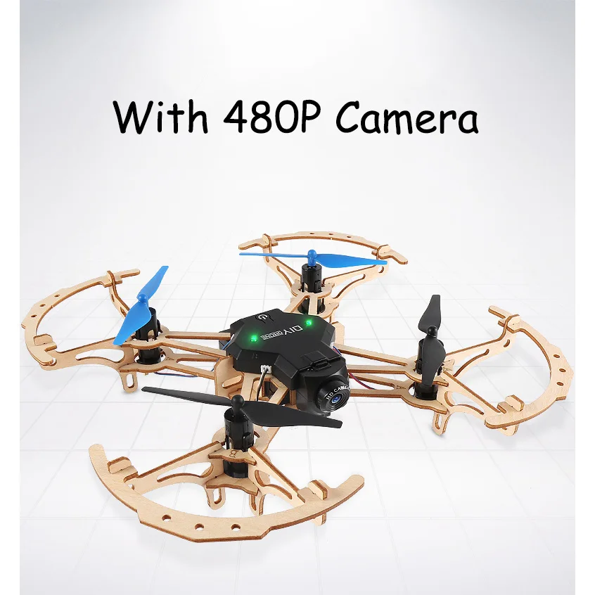 IMPULLS ZL100 деревянный Квадрокоптер с безголовым режимом Дрон с камерой мини Дрон с удержанием высоты дистанционного управления DIY игрушки - Цвет: WITH 480P CAM