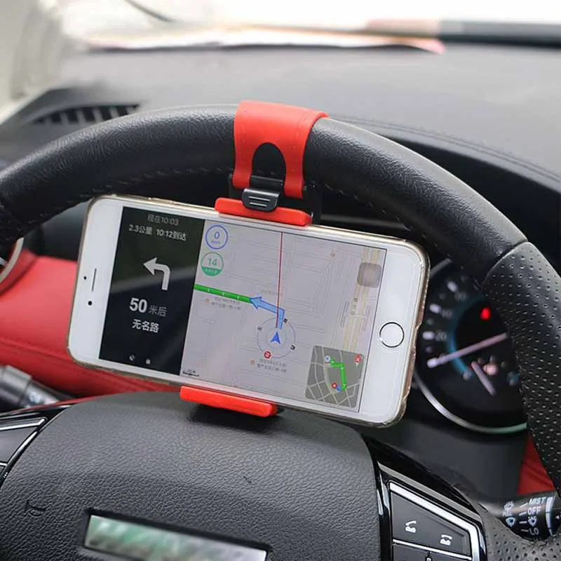 

Steering Clip Car Phone Holder Universal Mini Mount Holder for iPhone XS MAX Samsung Huawei Mobile Phone In Car Holder Stand GPS