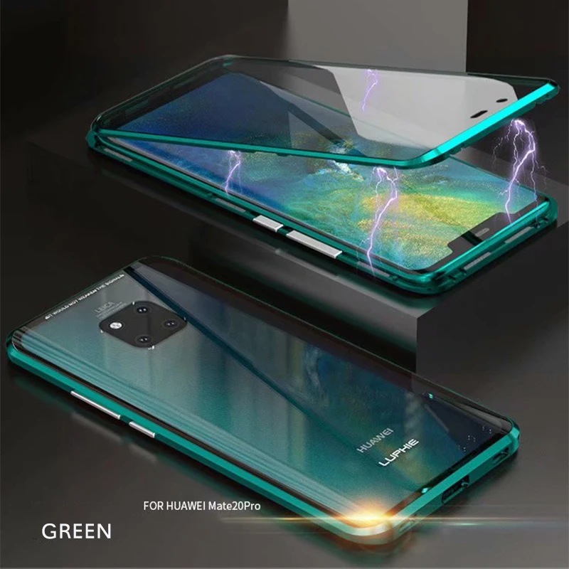Чехол для Huawei Mate 20 Pro 360 Полное покрытие корпус Магнитная Адсорбция Алюминиевый