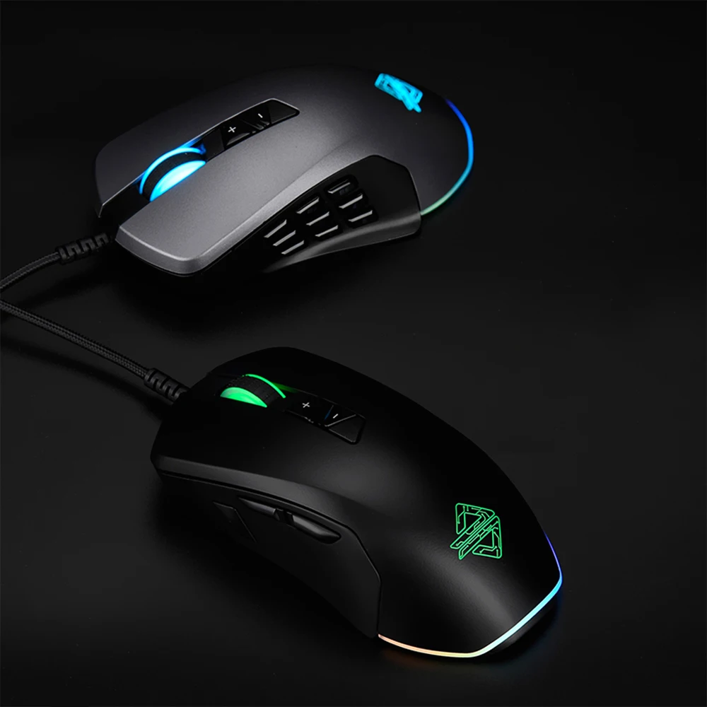 AJAZZ модульная Проводная игровая мышь 5000 dpi оптический датчик RGB компьютерная мышь с подсветкой Магнитная конкурентоспособная модульная(черный