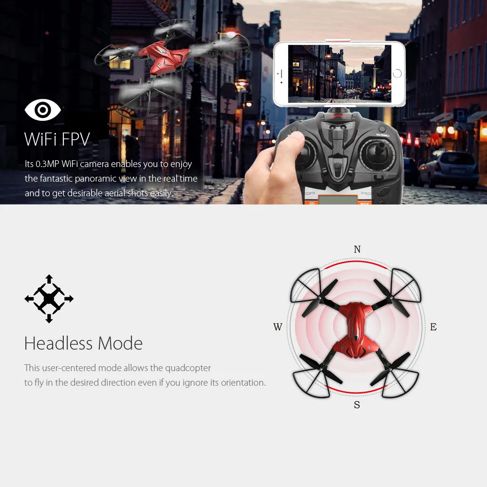 TK110HW Wi-Fi FPV 0.3MP камера складное приложение управление RC QuadcopterW/план полета Route Функция удержания высоты Дрон RTF
