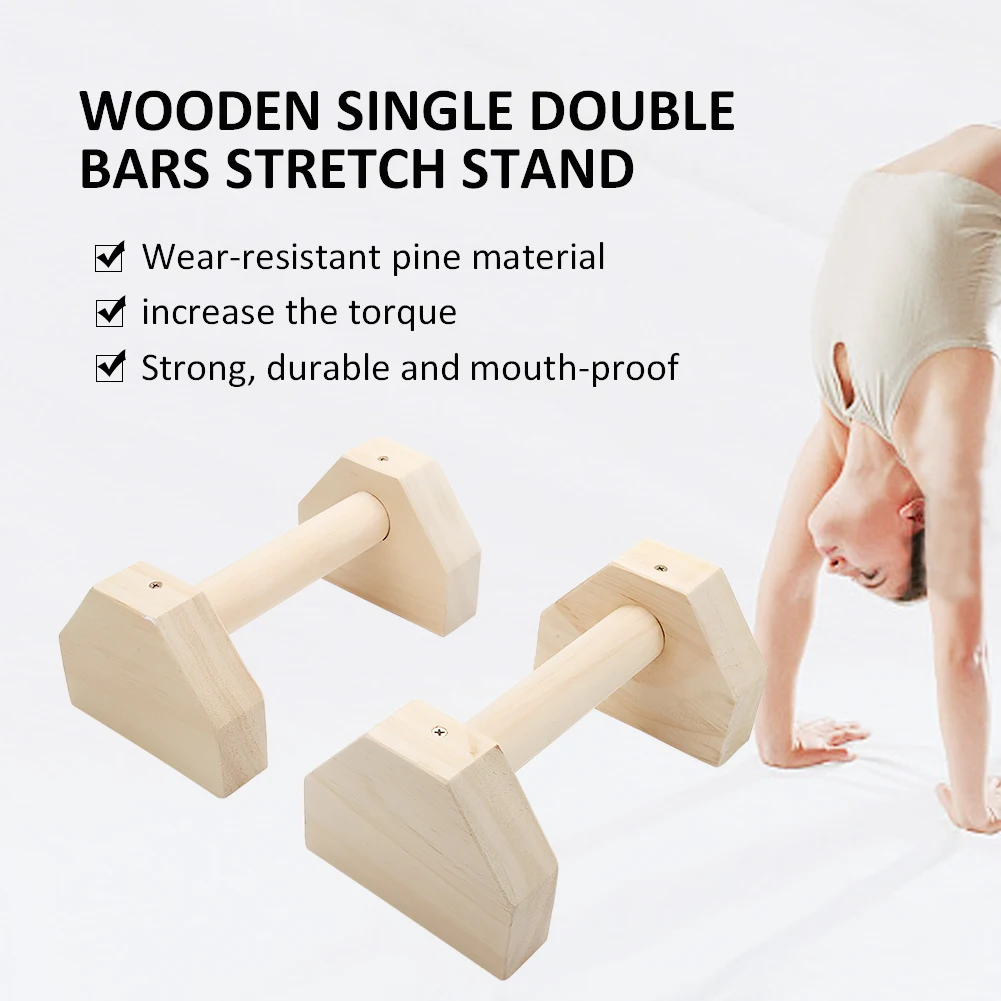 Wooden Push-Ups Bar Press-Up Support Russian Style Stretch Stand Muscle Training Fitness Indoor Equipment Calisthenics Handstand 