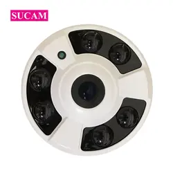 SUCAM 6 Массив ИК-светодиодов Металл 360 градусов IP Fisheye Камера Indoor 2MP 4MP Широкий формат видеонаблюдения Инфракрасный IP- камера s 20 м ИК