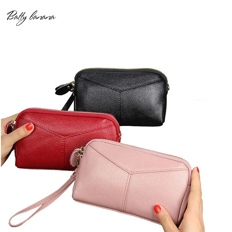 BATTY BANANA Wristlet кошелек для женщин из натуральной кожи на молнии Длинные женские кошельки кошелек женский кожаный вместительный кошелек