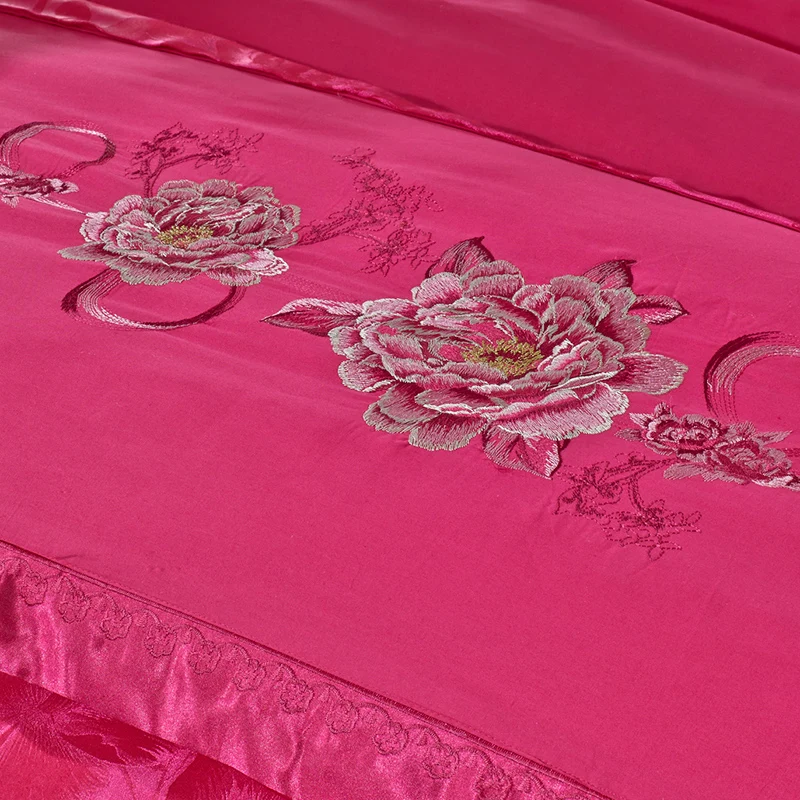 Roseo Цветочные Bedlinens шелк Смешанный хлопок постельное белье жаккард 4 шт. queen King покрывала лист наволочки