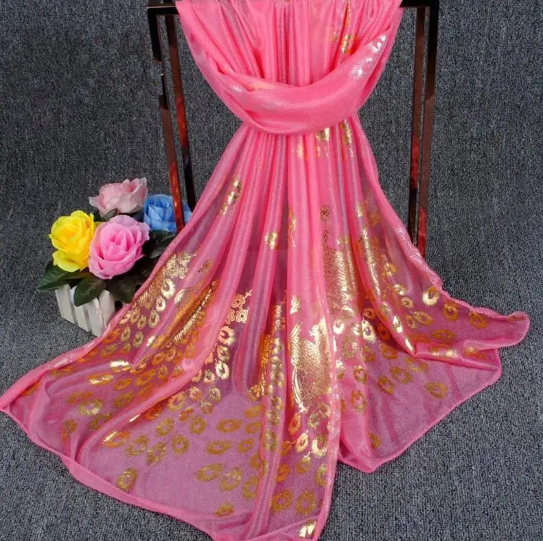 YRRETY, женские шарфы, много цветов,, павлин, цветок, шарф, длинный, мягкий, шаль, Новое поступление, Пашмина, шейный платок, шарф - Цвет: J141 Rose Pink