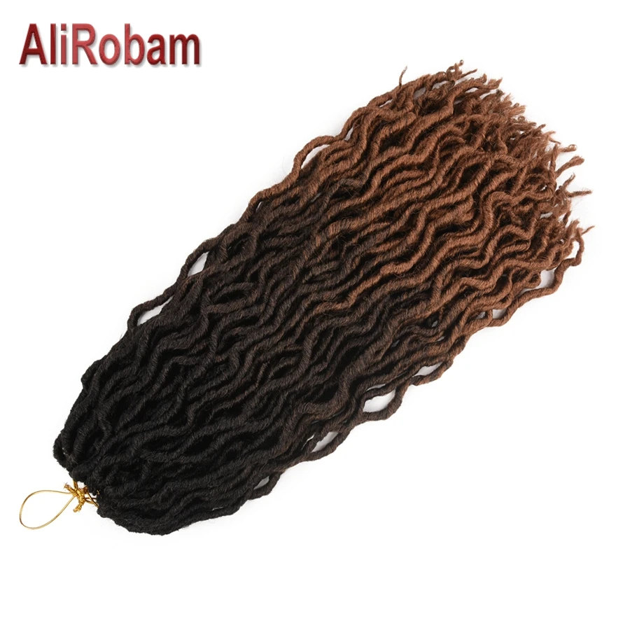 AliRobam Goddess Faux locs кудряшки Омбре дреды черный коричневый синтетический плетение волос для наращивания 24 пряди/упаковка