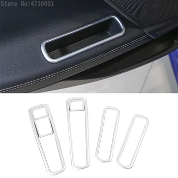 

4pcs Carbon Fiber Style ABS Car Window Switch Button Frame Door Side Storage Box Frame Trim For Jaguar XE X760 2015-2018